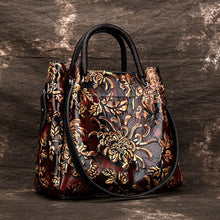 Load image into Gallery viewer, Natural Skin Embossed Messenger Shoulder Female Handbag