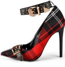 Load image into Gallery viewer, Mary Jane Shoes Plaid Ankle Strap