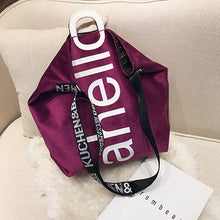Load image into Gallery viewer, Big Bag Female New Canvas Women&#39;s Fashion Letters Portable Tote - Velvet