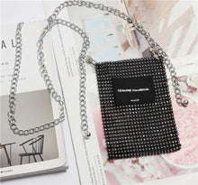 Load image into Gallery viewer, NEW Women Mini Shoulder White Black Handbag PVC Diamonds