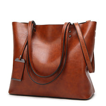 Load image into Gallery viewer, Soft Oil Wax PU Leather Handbag