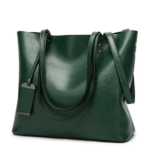 Soft Oil Wax PU Leather Handbag