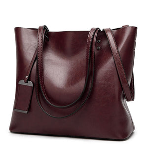 Soft Oil Wax PU Leather Handbag