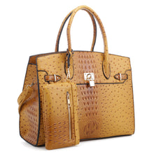 Load image into Gallery viewer, OSTRICH CROC SATCHEL 2 IN 1 SET
