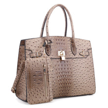 Load image into Gallery viewer, OSTRICH CROC SATCHEL 2 IN 1 SET